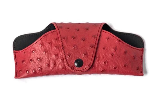 port-ochelari-police-piele-de-strut-rosie